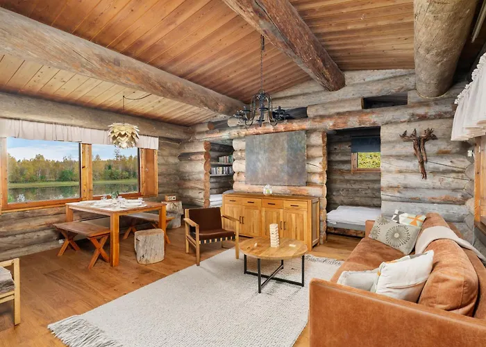 Lomamökit Suvantokoto Riverside Log Rovaniemi